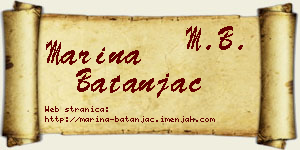 Marina Batanjac vizit kartica